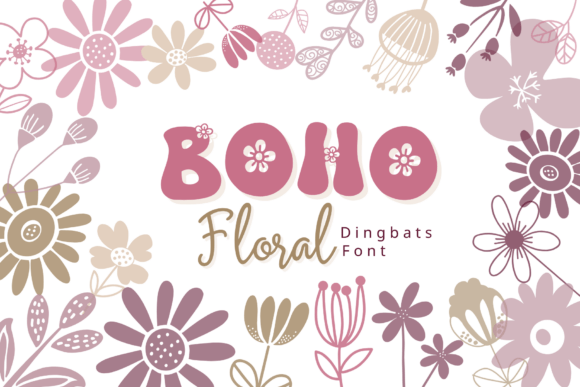 Boho Floral: The Charming Dingbat Font for Creative Projects