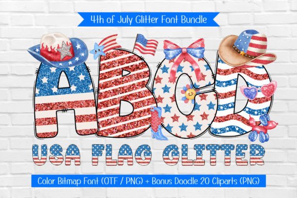 USA Flag Glitter: A Festive Font for Patriotic Projects